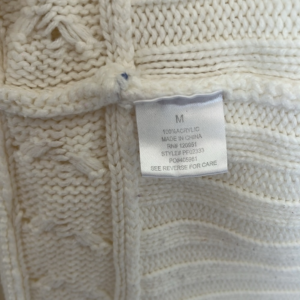 PINK  ROSE Ruffle Sweater Cardigan COLOR IVORY SIZE‎ Small - Picture 8 of 12